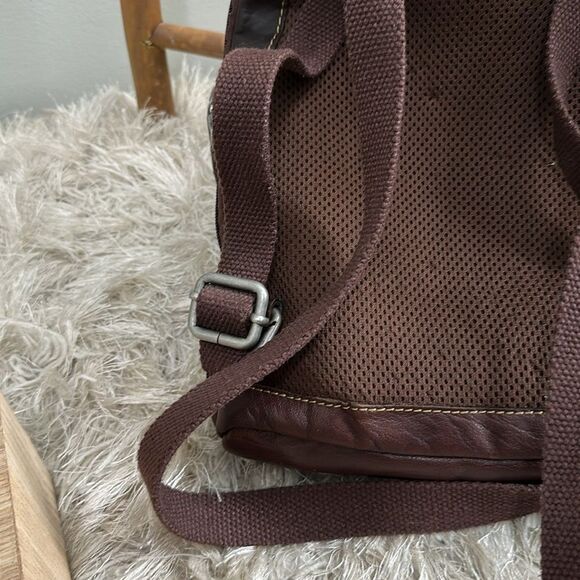 Jack Georges Voyager Convertible Distressed Backpack Crossbody Bag Brn Leather - Picture 9 of 17